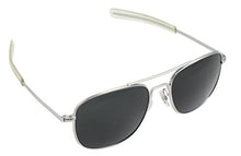 Load image into Gallery viewer, CampCo Humvee HMV-52B-MATT Polarized Bayonette Style Military Sunglasses with Gray Lenses and Matte Silver Frame, 52mm
