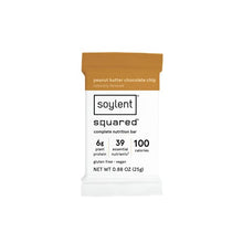 Load image into Gallery viewer, Soylent Squared Plant-Based 100 Calorie Snack Bars, Gluten Free, Low Sugar, 6g Vegan Protein, Peanut Butter Chocolate Chip, 24 Count
