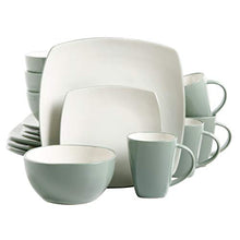 Load image into Gallery viewer, Gibson Soho Lounge Dinnerware set, Square, Celadon

