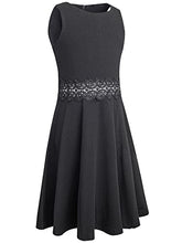Load image into Gallery viewer, Kilottor Girls' Embroidery Lace Casual Sleeveless A-Line Flare Party Dress 9 Years 10Years KC110 (Black, 9-10Y)
