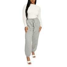 Load image into Gallery viewer, Sweatpants for Teen Girls,Women's High Waisted Sweatpants Joggers Fall Winter Workout Baggy Yoga Pants Cinch Bottom Trousers (Grey, S)
