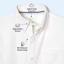 Load image into Gallery viewer, French Toast Boys' Adaptive Long Sleeve Oxford Shirt with Hidden Hook and Loop Placket and Cuffs, White, 20
