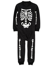Load image into Gallery viewer, The Children's Place Baby and Toddler Halloween Snug Fit Cotton One Piece Zip Up Pajamas, Glow Skeleton, 2T
