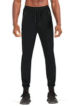 Load image into Gallery viewer, JARKADA Mens Hiking Jogger Sweatpants Slim Fit Workout Joggers for Men with Pockets Cotton Black M
