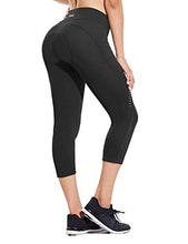 Load image into Gallery viewer, BALEAF Women's 4D Padded Bike Pants Cycling Capris Bicycle Biking Shorts 3/4 Tights Leggings Pocket UPF50+, Black XL
