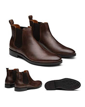 Load image into Gallery viewer, Dunross &amp; Sons Jayden Espresso Brown Chelsea Boots for Men, Ankle Boots – Men’s Leather Dress Boots w/Padded Footbed – Luxury Dark Brown Leather Boots for Men
