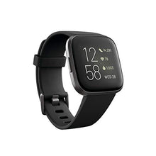 Load image into Gallery viewer, Fitbit Versa 2 Health and Fitness Smartwatch with Heart Rate, Music, Alexa Built-In, Sleep and Swim Tracking, Black/Carbon, One Size (S and L Bands Included)
