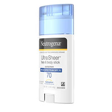 Load image into Gallery viewer, Neutrogena Ultra Sheer Non-Greasy Sunscreen Stick for Face &amp; Body, Broad Spectrum SPF 70 UVA/UVB Sunscreen Stick, PABA-Free, 1.5 oz
