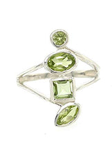 Load image into Gallery viewer, Genuine 2ct Green Peridot 925 Solid Sterling Silver Stackable Ring Size 6, 7
