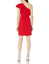 Load image into Gallery viewer, Julia Jordan Women's One Shoulder Ruffle Dress, red, 10
