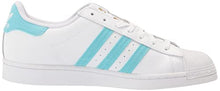 Load image into Gallery viewer, adidas Originals Men's Superstar Sneaker, Pulse Aqua/White/Gold Metallic, 12.5
