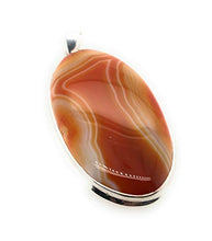 Load image into Gallery viewer, Natural Lake Superior Agate 925 Solid Sterling Silver Pendant 55mm
