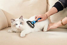 Load image into Gallery viewer, Maxpower Planet Pet Grooming Brush - Double Sided Shedding and Dematting Undercoat Rake Comb for Dogs and Cats,Extra Wide,Blue
