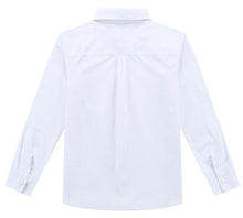 Load image into Gallery viewer, Bienzoe Boy's School Uniform Long Sleeve Oxford Shirt 2Pcs Pack White 12
