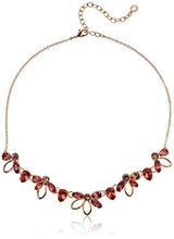 Load image into Gallery viewer, Anne Klein Women's Gold/Coral Flower Frontal Necklace
