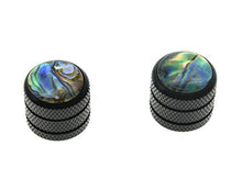 Load image into Gallery viewer, KAISH 2pcs Black Push on Fit Abalone Top Guitar Dome Knobs or Bass Knob for Tele Telecaster
