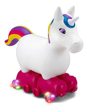 Load image into Gallery viewer, Kid Trax Silly Skaters Unicorn Toddler Foot to Floor Ride On Toy, Kids 1-3 Years Old, Soft and Inflatable, Single Rider, Light Up LED Rollerskates, White (KT1590)
