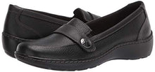 Load image into Gallery viewer, Clarks Women's Cora Daisy Loafer, Black Tumbled Leather, 9
