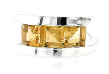 Load image into Gallery viewer, Natural 2ct Golden Citrine 925 Solid Sterling Silver Ring Size 6, 6.75, 7, 7.75, 8, 10
