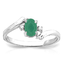 Load image into Gallery viewer, Galaxy Gold GG 14k White Gold Ring w/Natural Diamonds And Emerald - Size 9.0
