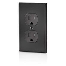 Load image into Gallery viewer, Leviton T5320-E 15 Amp, 125 Volt, Tamper Resistant, Duplex Receptacle, Residential Grade, Grounding, Black
