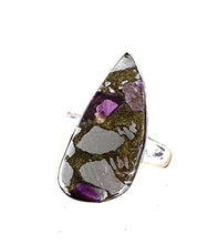 Load image into Gallery viewer, A Matrix of Natural AMETHYST in PYRITE (2.4 x 1.2 cm) Gemstone, 925 Sterling Silver, Ring Sz 8 Jewelry
