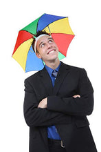 Load image into Gallery viewer, Bedwina Umbrella Hat (Pack of 4) - 20 Inch, Hands Free, Funny Rainbow Colorful Beach Party Hats, Adjustable Size Fits All Ages, Kids, Men &amp; Women
