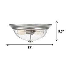 Load image into Gallery viewer, Prominence Home Madalyn 13" Brushed Nickel Flush Mount Seeded Glass Bowl Indoor Light

