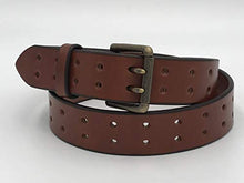 Load image into Gallery viewer, Handmade Double Hole Belt Genuine Bridle Leather 1.5 Inches Wide
