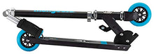 Load image into Gallery viewer, Mongoose Trace Youth/Adult Kick Scooter Folding and Non-Folding Design, Regular, Lighted, and Air Filled Wheels, Multiple Colors, Black/Blue, 100mm Wheels

