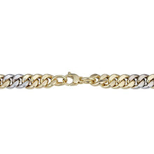 Load image into Gallery viewer, 14k Yellow And White Gold Miami Cuban Curb Hollow Link Mens Bracelet, 8.5"
