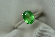 Load image into Gallery viewer, Tsavorite Ring, Tsavorite Green Garnet Solitaire 1.34 Carat Appraised At 1,150.00 Sterling Silver, January Birthstone, Real Genuine Natural
