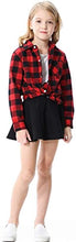Load image into Gallery viewer, Kids Girls Long Sleeves Button Down Gingham Plaid Flannel Shirt Tops for Toddlers Baby and Little Girls, Girls(E001), 6-12 Months = Tag 70
