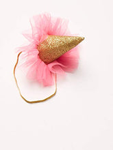 Load image into Gallery viewer, Mud Pie Baby Girls' Glitter Headband and Tutu Set, one/Party Hat, 0-12 Months
