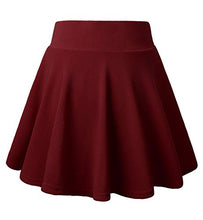 Load image into Gallery viewer, DJT FASHION Women's Casual Mini Flared Pleated Skater Skirt with Shorts X-Small Wine
