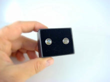 Load image into Gallery viewer, Sterling Silver 925 Natural Green-Blue 8mm Labradorite Round Stud Earrings - Labradorescence Effect
