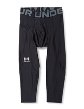 Load image into Gallery viewer, Under Armour Men's Standard HeatGear 3/4 Leggings, Black (001)/White, Medium Tall
