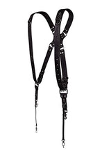 Load image into Gallery viewer, Camera Strap Accessories for Two-Cameras – Dual Shoulder Leather Harness – Multi Camera Gear for DSLR/SLR Black ProInStyle strap by Coiro
