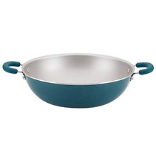 Load image into Gallery viewer, Rachael Ray Create Delicious Nonstick Wok/Stir Fry Pan/Wok Pan - 14.25 Inch, Teal Blue Shimmer
