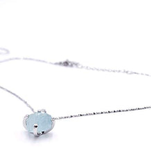 Load image into Gallery viewer, Natural raw aquamarine pendant chain necklace with white gold over 925 solid sterling silver, birthstone dainty solitaire gift for her, uniquelan jewelry (aquamarine)
