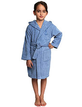Load image into Gallery viewer, TowelSelections Big Girls’ Beach Cover-up, Kids Hooded Cotton Terry Pool Cover-up Size 12 Blue
