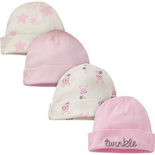 Load image into Gallery viewer, GERBER Baby Girls' 8-Piece Organic Cap and Mitten Set, Bunny, Newborn
