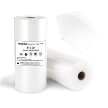 Load image into Gallery viewer, Wevac Vacuum Sealer Bags 8x50 Rolls 2 pack for Food Saver, Seal a Meal, Weston. Commercial Grade, BPA Free, Heavy Duty, Great for vac storage, Meal Prep or Sous Vide
