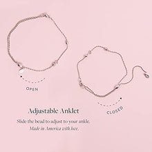 Load image into Gallery viewer, Alex and Ani Path of Symbols Adjustable Anklet for Women, Moon and Star Charm, Two-Tone Rafaelian Finish, 11.5 in
