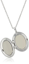 Load image into Gallery viewer, Sterling Silver Oval Hand-Engraved Locket Necklace, 18"
