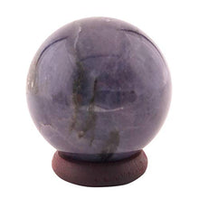 Load image into Gallery viewer, DHAROHAR HANDICRAFT Healing Chakra Stones Crystal Decor Quartz Sphere, Reiki Energy Meditation Negative Ion Generator Sphere for Positive Energy (Iolite 50-60 MM)
