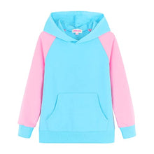 Load image into Gallery viewer, JESKIDS Girls Pullover Hoodie Sweatshirt Colorblock Long Sleeve Outfit Tops with Pocket 8-9 T Blue
