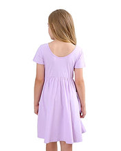 Load image into Gallery viewer, Stelle Toddler/Girls Short Sleeve Casual A-Line Twirly Skater Dress for School Party 3-12 Years (Blue (Stripe Style), 5Years)

