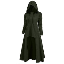 Load image into Gallery viewer, Womens Long Sleeve Tshirt Teens Girls Loose Blouse Top Sweater Soft Comfy Coat Retro Dress Hooded Elasticity Sweatshirt Army Green
