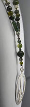 Load image into Gallery viewer, Moss Agate jewelry beaded pendant necklace set handcrafted one of a kind peace signs 25" long

